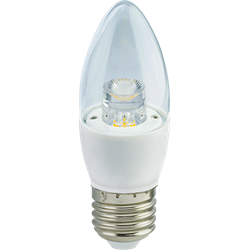 Лампа светодиодная Ecola candle   LED Premium  6,0W 220V E27 4000K прозрачная свеча с линзой (композит) 105x35 C7QV60ELC 2039 - фото 4908
