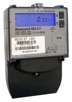 Счетчик электроэнергии Меркурий 203.2T RBO 5-60А; 230В; кл.т. 1,0 (оптопорт; RS-485; ЖКИ; 3 винта) 2588 - фото 5734
