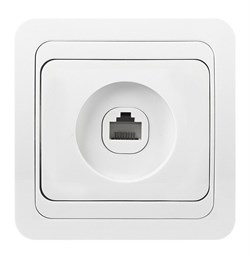 Розетка 1СП компьютерная RJ-45  белая  "Марс" SBE-02w-S1-RJ 2929 - фото 6368