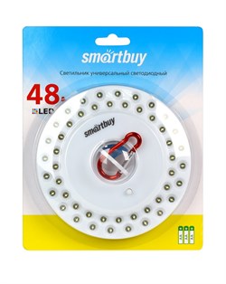 Cветодиодный фонарь 48LED с карабином для подвешивания Smartbyu 3АА SBF-8254-W 3010 - фото 6464