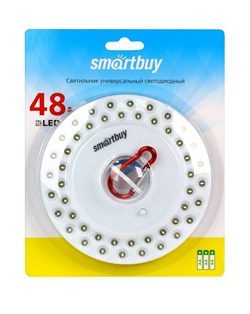 Cветодиодный фонарь 48LED с карабином для подвешивания Smartbyu 3АА SBF-8254-W - фото 6464