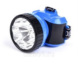 Фонарь аккумуляторный налобный 1вт+8 LED Smartbyu,синий SBF-25-B - фото 6471