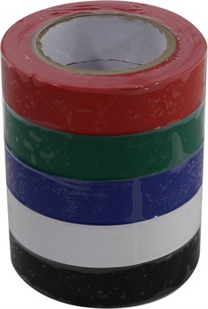 Изолента набор из 5 цветов, 0.15х15мм, 10 метров SBE-IT-15-10-mix 3296 - фото 6779