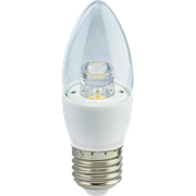 Лампа светодиодная Ecola candle   LED Premium  6,0W 220V E27 4000K прозрачная свеча с линзой (композит) 105x35 C7QV60ELC