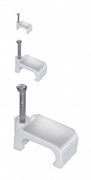 UCC-S04 White 100 POLYBAG Пластиковая скоба для плоских кабелей Uniel, тип — квадратный, размер 4мм, цвет белый, 100 шт/пакет 2326