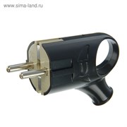 Вилка "UNIVersal" угловая с ушком с/з черная 16А 2 А0112 2447