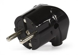 Вилка Smartbuy, угловая с заземлением черная 16А 250В SBE-16-P02-b 2456