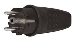 Вилка прямая каучук 2Р+РЕ 16А 250В IP44 (SBE-16-P07-R)  2457