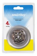 Светодиодный фонарь  PUSH LIGHT 1*4 Led 3ААА серебристый SBF-831-S 3013