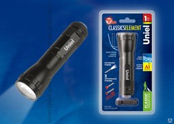 Фонарь Uniel серии Стандарт «Classics element», алюминиевый корпус, 9 LED, Black  упаковка — кламшелл, LL3хААА н/к, цвет черный S-LD010-С