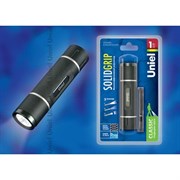 S-LD021-C Black Фонарь Uniel серии Стандарт «Solid Grip», прорезиненный корпус, 1 W LED, упаковка — кламшелл, 3хААА н/к, цвет черный S-LD021-C 3043