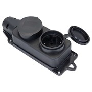 Розетка двухместная с заглушками каучук 2Р+РЕ 16А Smartbay SBE-16-2-00-R 3049