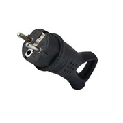Вилка "UNIVersal" угловая с ушком c/з каучук 16А 250В IP44 (еврослот) (AT1553) 0003 3055