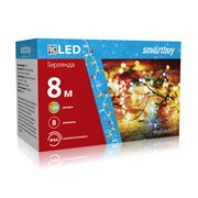 LED Гирлянда с контроллером, RGB, 8м, 120 диодов, IP44, прозрачный провод SB-RGBIP44-8m