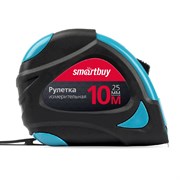 Рулетка измерительная, 10мх25мм, прорезиненный корпус, 2 фиксатора, усиленный зацеп, Smartbuy Tools 3438