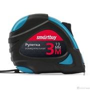 Рулетка измерительная, 3мх19мм, прорезиненный корпус, 2 фиксатора, усиленный зацеп, Smartbuy Tools 3441